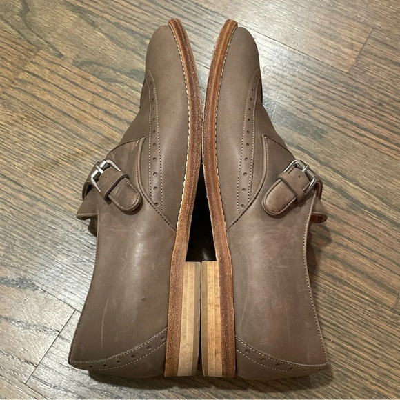 J.Crew Collection Perforated Monk Strap Loafers in Wet Cobblestone size 7.5 - Picture 7 of 12